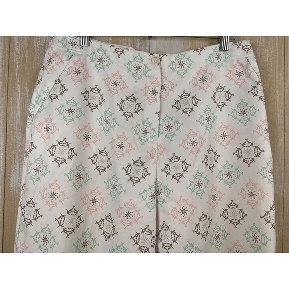 Bolle Golf Capri Pants Women’s Size 14 Cropped Athletic White Pink Green Pockets - Picture 2 of 10